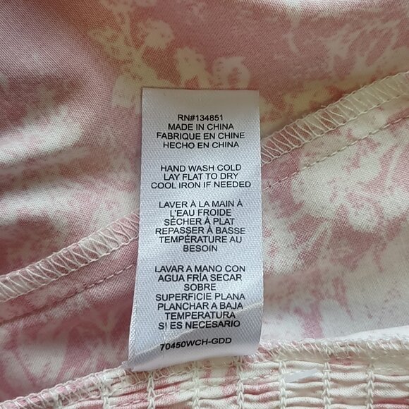 WAYF Justina Smocked Bustier Top Floral Toile Ruffle Dainty Feminine  Medium - Picture 10 of 10